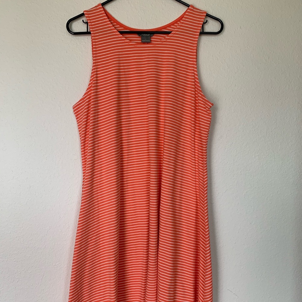 Coral and white stripped Dress